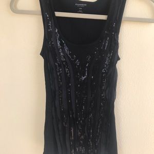 Black sequin tank top